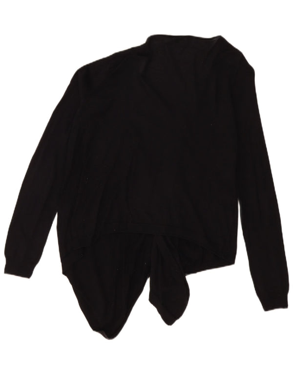 Suéter cardigan aberto feminino Massimo Dutti Reino Unido 10 pequeno algodão preto