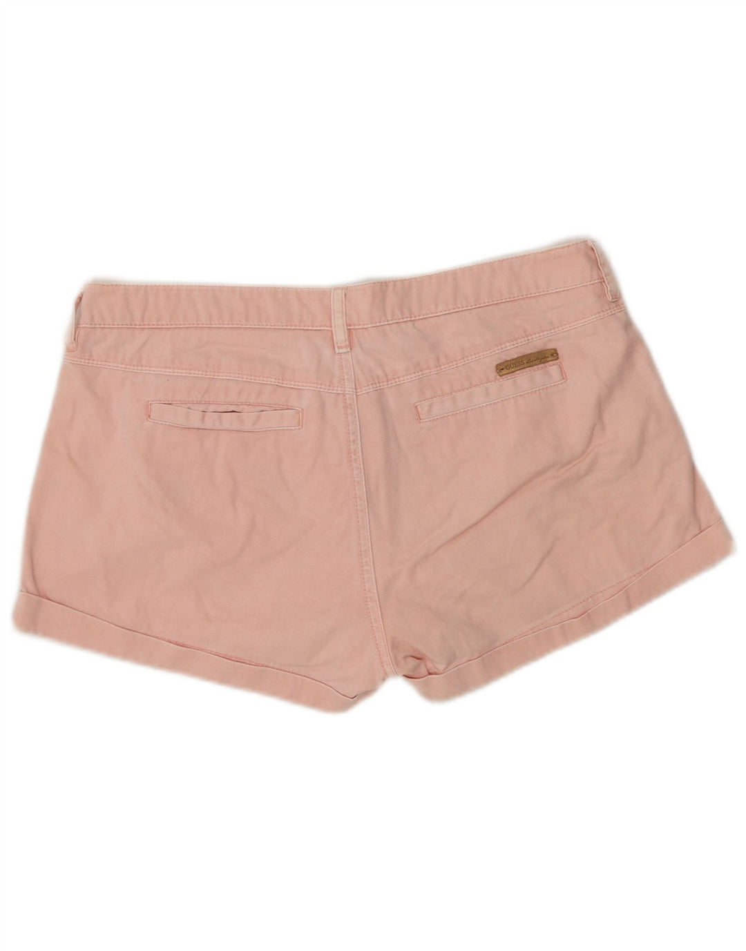 Shorts chino feminino de cintura baixa GUESS W28 médio rosa algodão