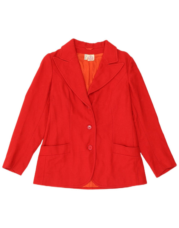 Jaqueta blazer feminina vintage com 3 botões IT 44 médio vermelho clássico