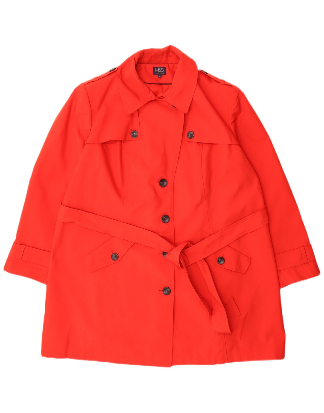 Casaco impermeável feminino Marks & Spencer Reino Unido 26 5XL poliéster vermelho