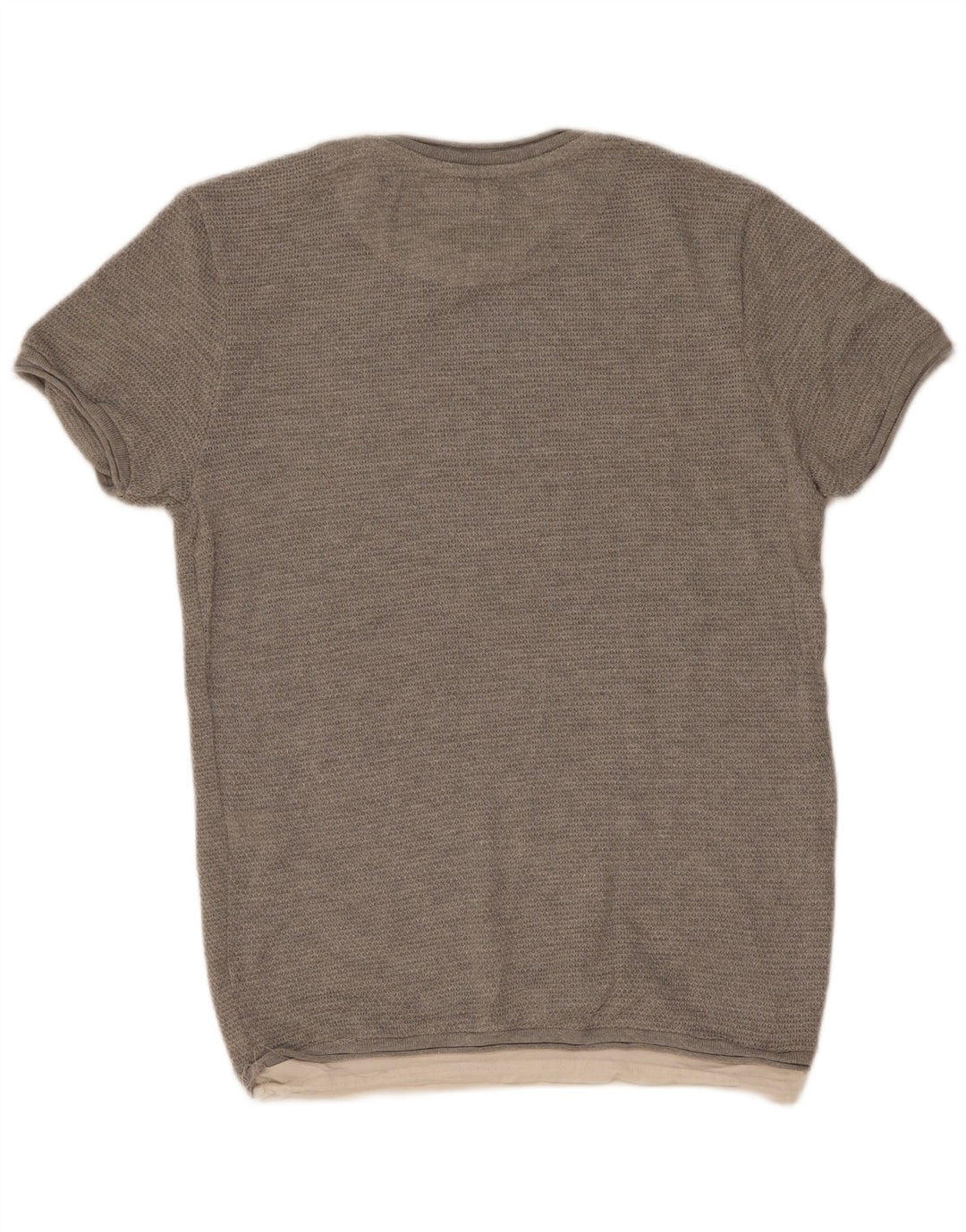 Camiseta masculina Zara Top cinza médio algodão