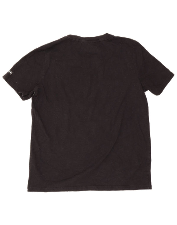 Camiseta feminina Superdry com estampa gráfica UK 12 algodão preto médio
