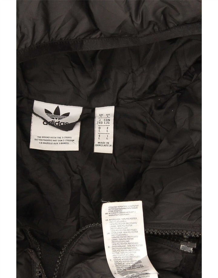 Jaqueta acolchoada com capuz masculina Adidas UK 40 grande poliéster preto