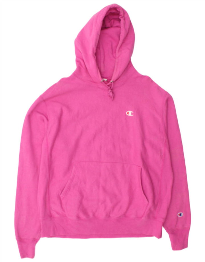 Jumper masculino com capuz Champion grande algodão rosa