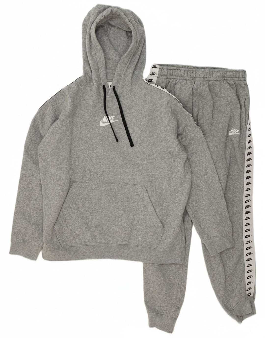 NIKE Masculino Oversized Graphic Full Tracksuit Pequeno Cinza Algodão
