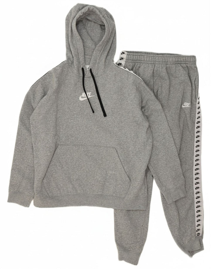 NIKE Masculino Oversized Graphic Full Tracksuit Pequeno Cinza Algodão