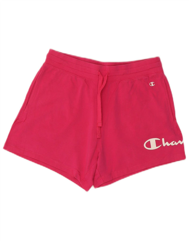 Shorts esportivos gráficos femininos Champion UK 12 rosa médio