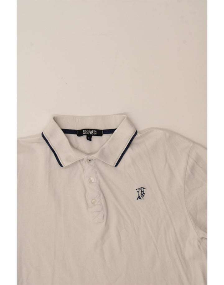 TRUSSARDI Mens Polo Shirt XL White Cotton Vintage Trussardi and Second-Hand Trussardi from Messina Hembry 