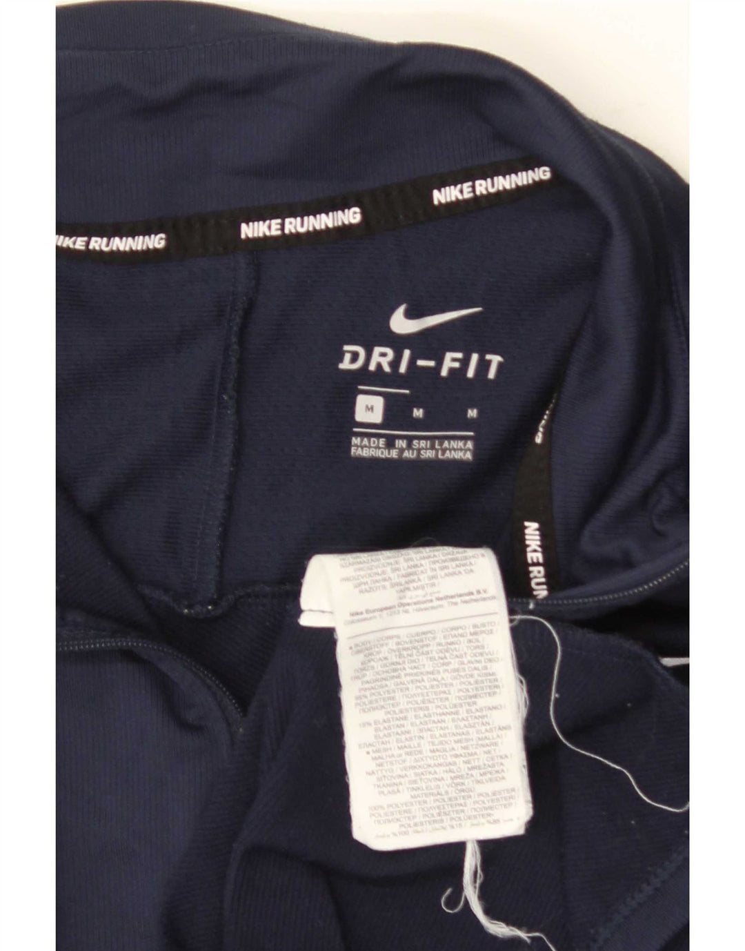 Nike Mens Dri Fit Zip Neck Top Manga Longa Médio Azul Marinho Poliéster