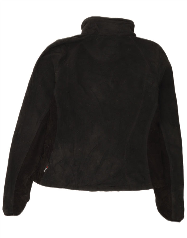 Jaqueta de lã feminina Eddie Bauer UK 14 poliéster preto médio