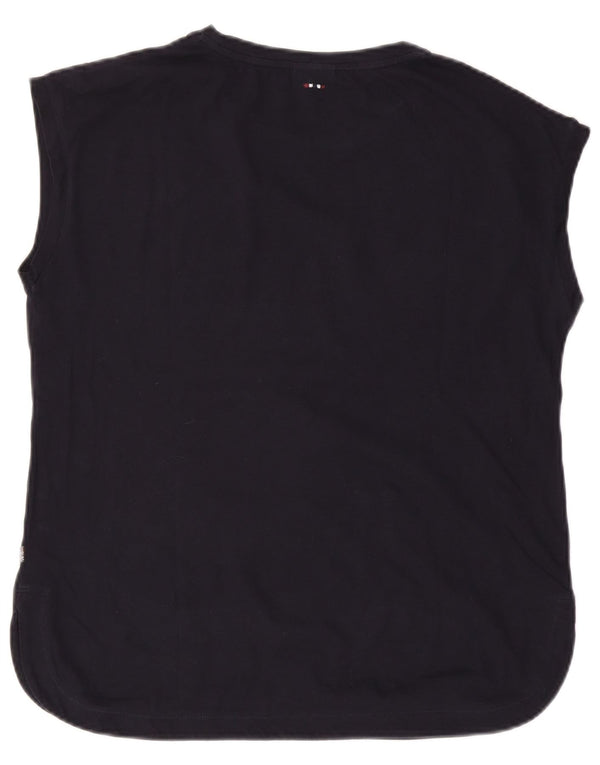 Colete gráfico feminino Napapijri UK 16 grande azul marinho