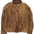 Jaqueta de couro masculina vintage UK 42 XL marrom