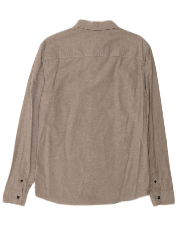 Camisa masculina All Saints pequena cinza algodão
