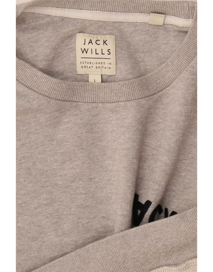 Suéter gráfico masculino Jack Wills grande cinza