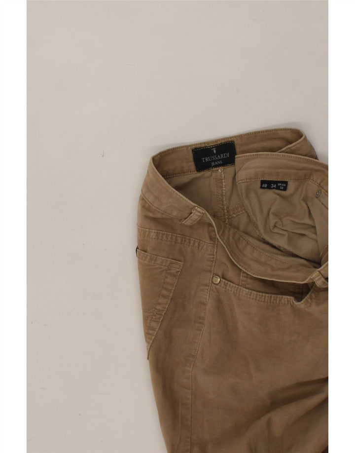 TRUSSARDI Womens Bootcut Cropped Trousers W32 L25 Beige Vintage Trussardi and Second-Hand Trussardi from Messina Hembry 