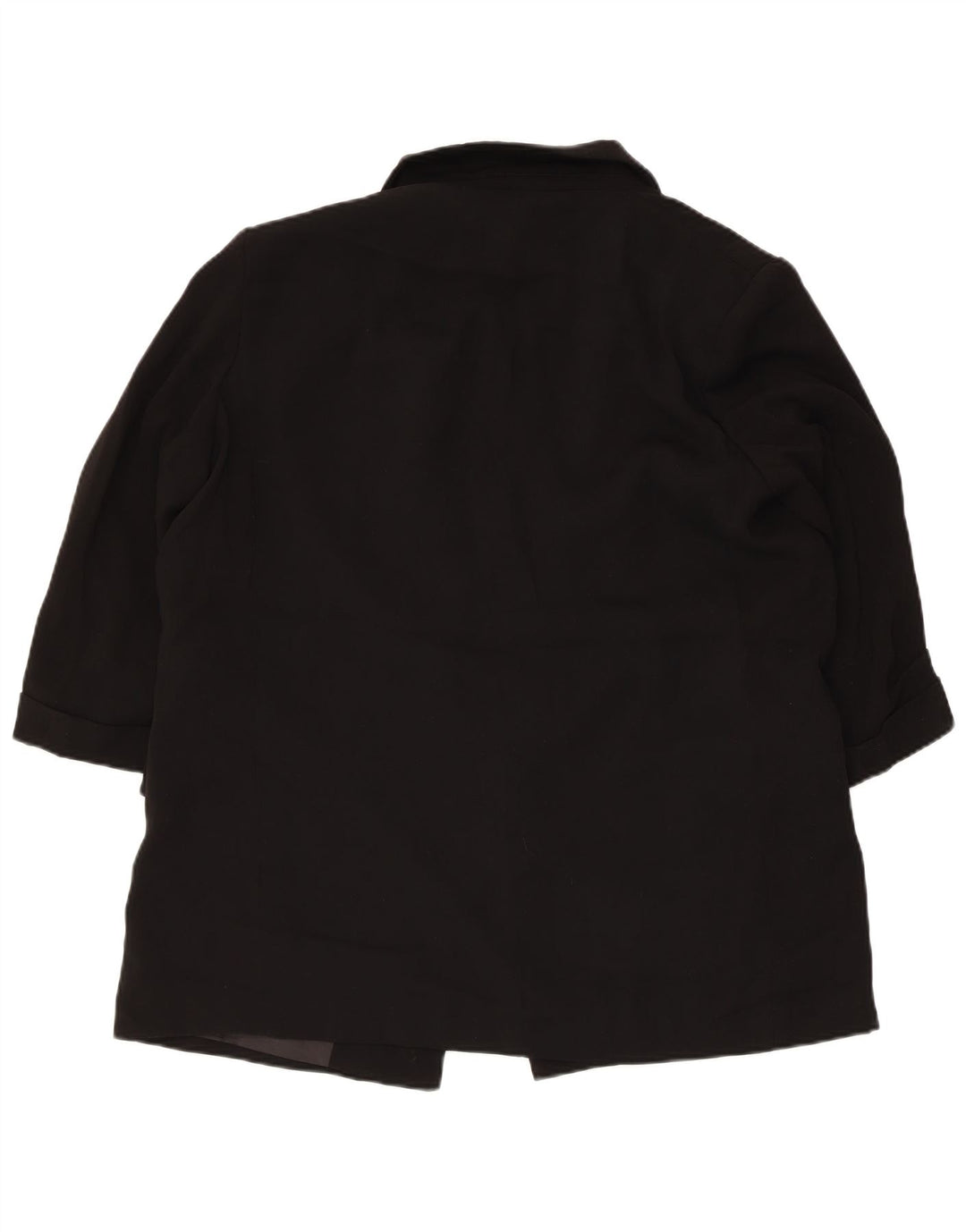 Zara Jaqueta Blazer Feminina Manga 3/4 Aberta Reino Unido 18 XL Preto Poliéster