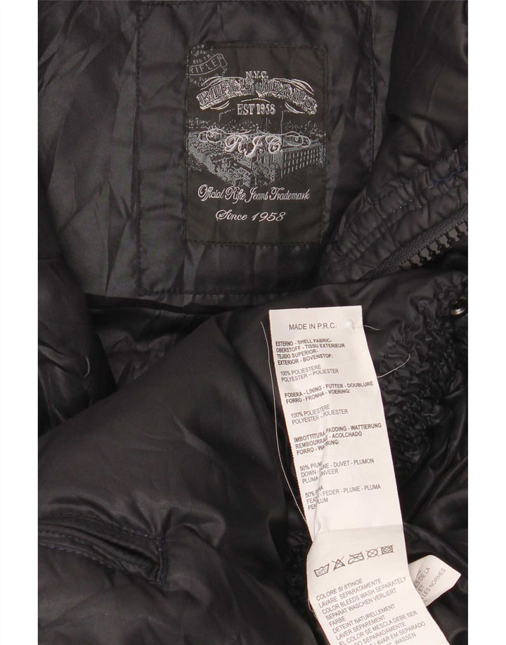 Colete acolchoado com capuz masculino Rifle UK 36 poliéster preto pequeno