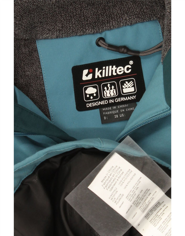 Jaqueta corta-vento feminina Killtec com capuz EU 38 bloco colorido azul médio