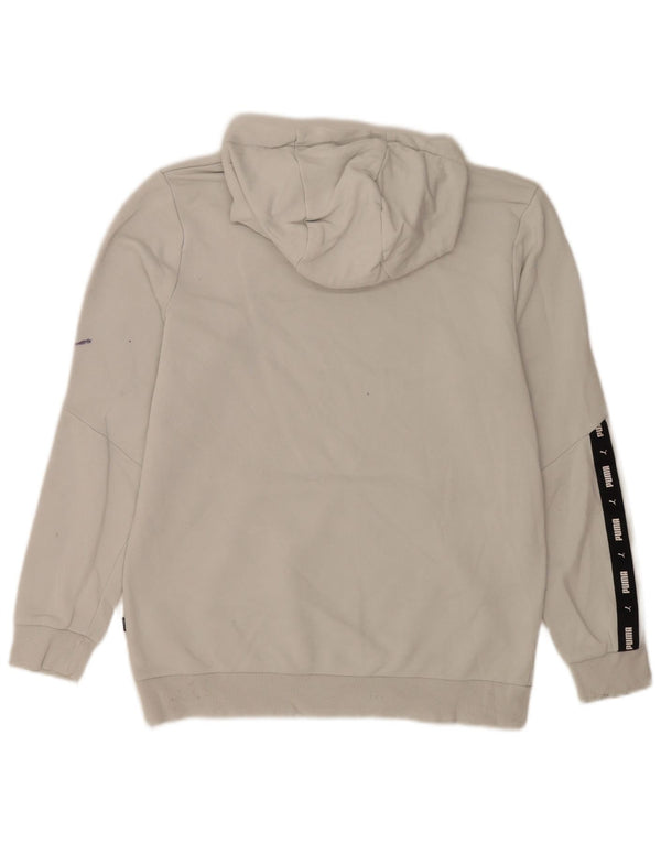 Puma Mens Graphic Hoodie Jumper Médio Algodão Cinza