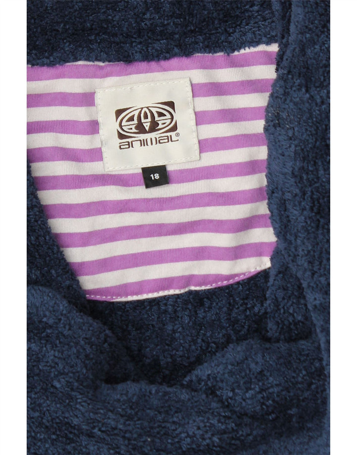 ANIMAL Suéter feminino de lã com gola redonda UK 18 XL azul marinho poliéster