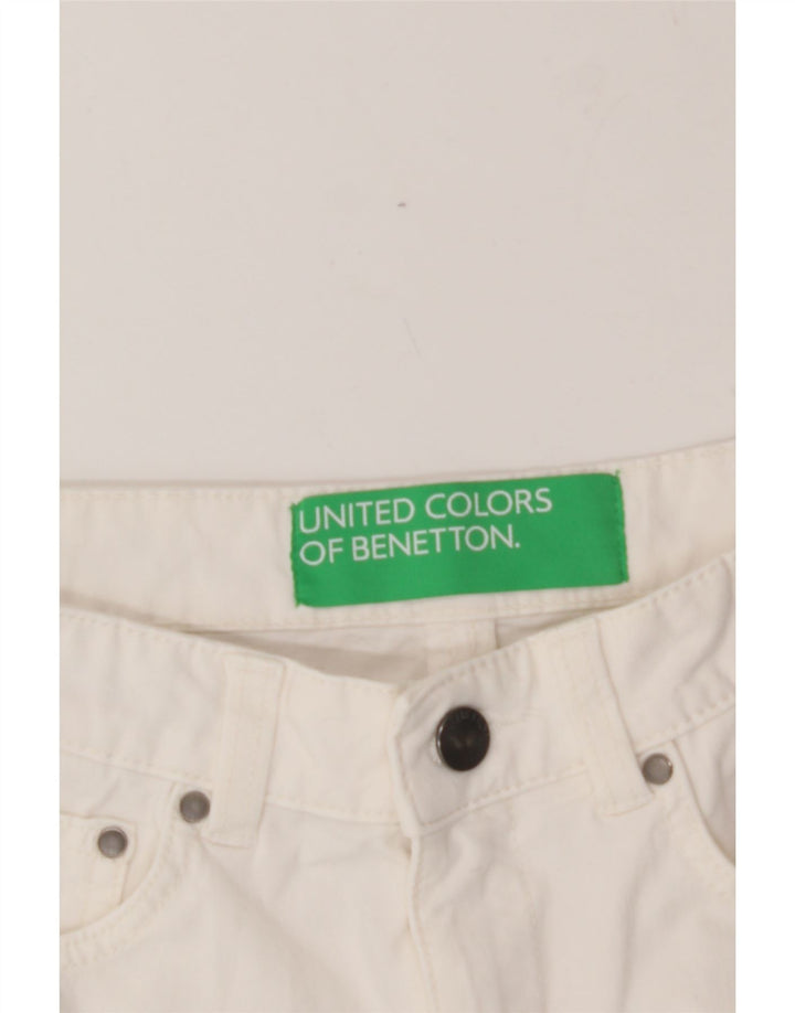 BENETTON Womens Slim Casual Trousers W26 L29 White Vintage Benetton and Second-Hand Benetton from Messina Hembry 