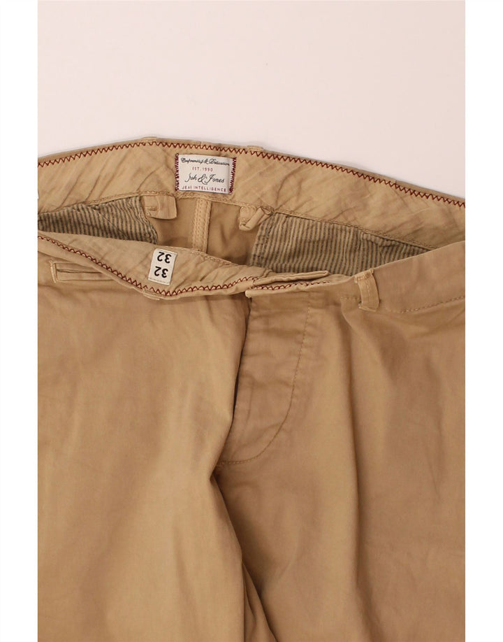 JACK & JONES Mens Slim Chino Trousers W32 L32 Beige Vintage Jack & Jones and Second-Hand Jack & Jones from Messina Hembry 