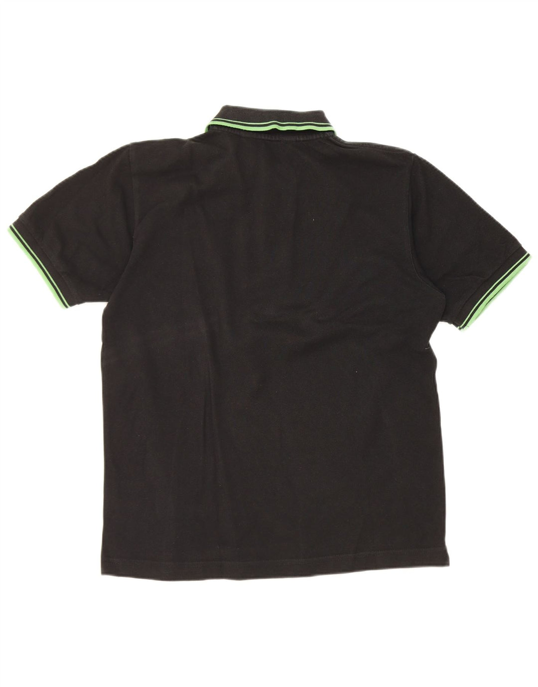 Camisa polo masculina Kappa pequena listrada preta de algodão