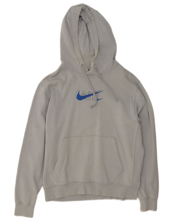 Suéter com capuz gráfico masculino Nike grande algodão cinza