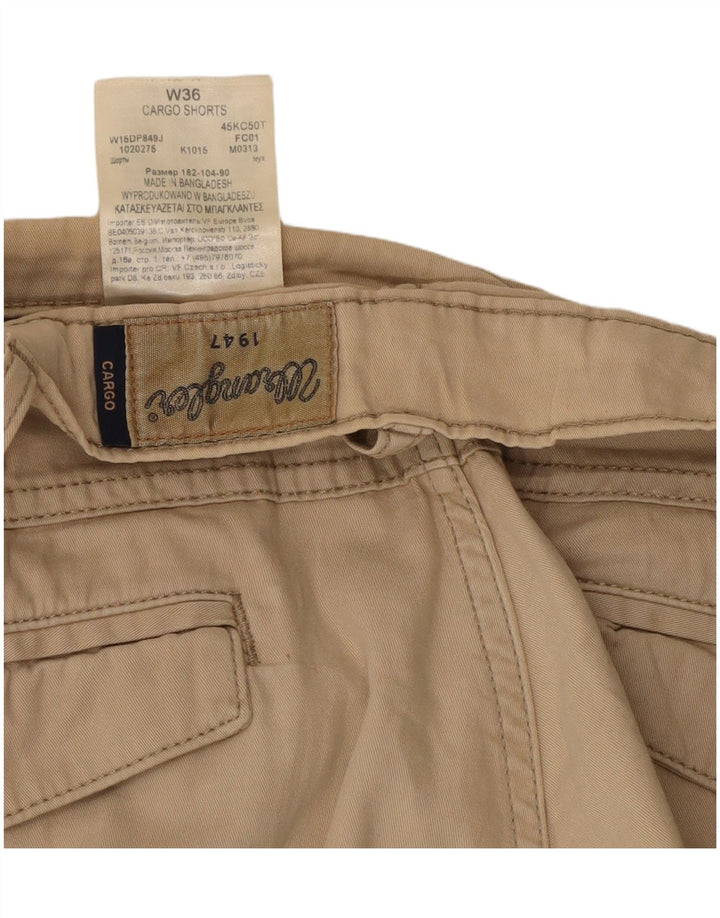Shorts cargo masculino Wrangler W36 grande algodão bege
