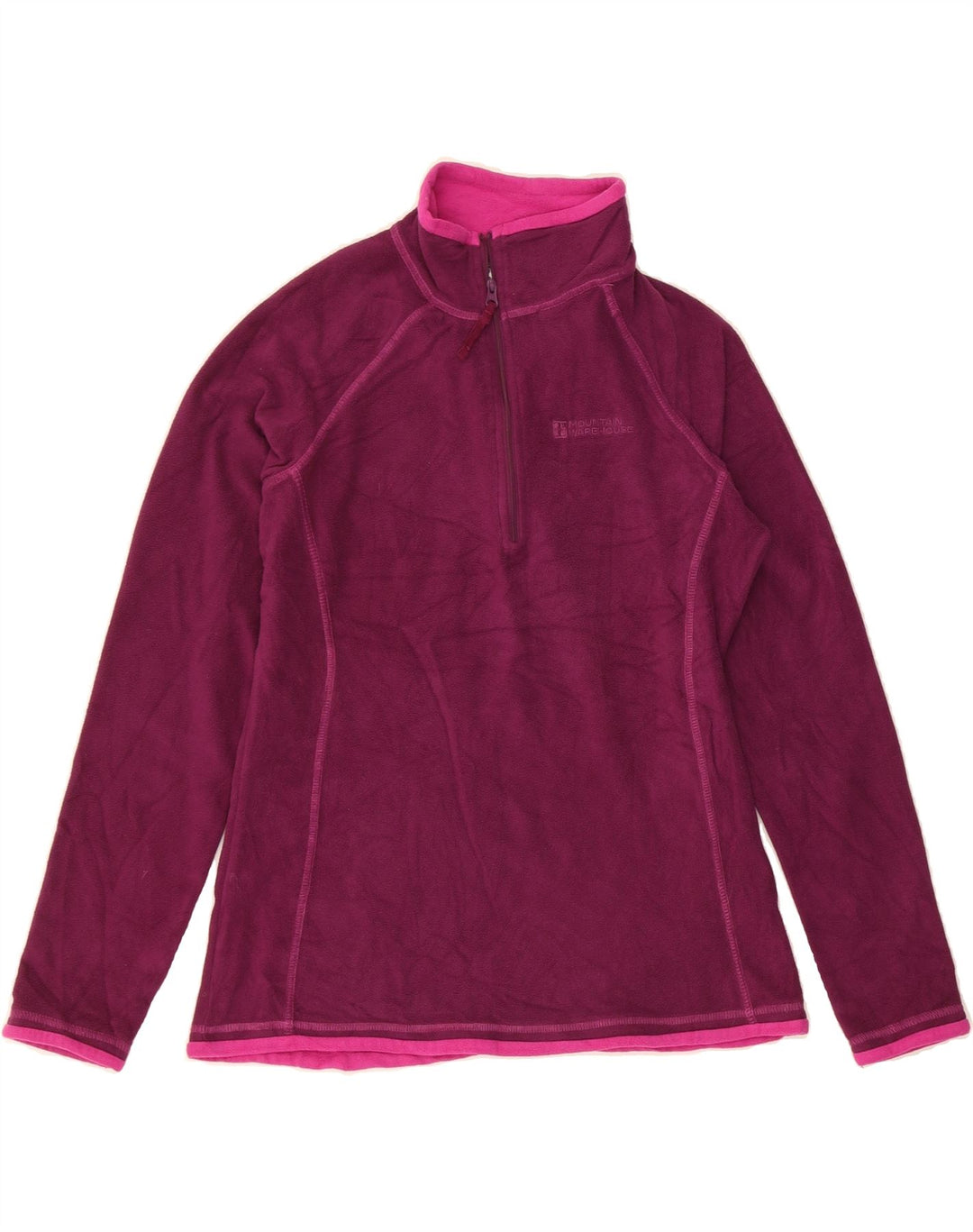 MOUNTAIN WAREHOUSE Womens Zip Neck Fleece Jumper UK 12 Medium Purple Vintage Mountain Warehouse and Second-Hand Mountain Warehouse from Messina Hembry 