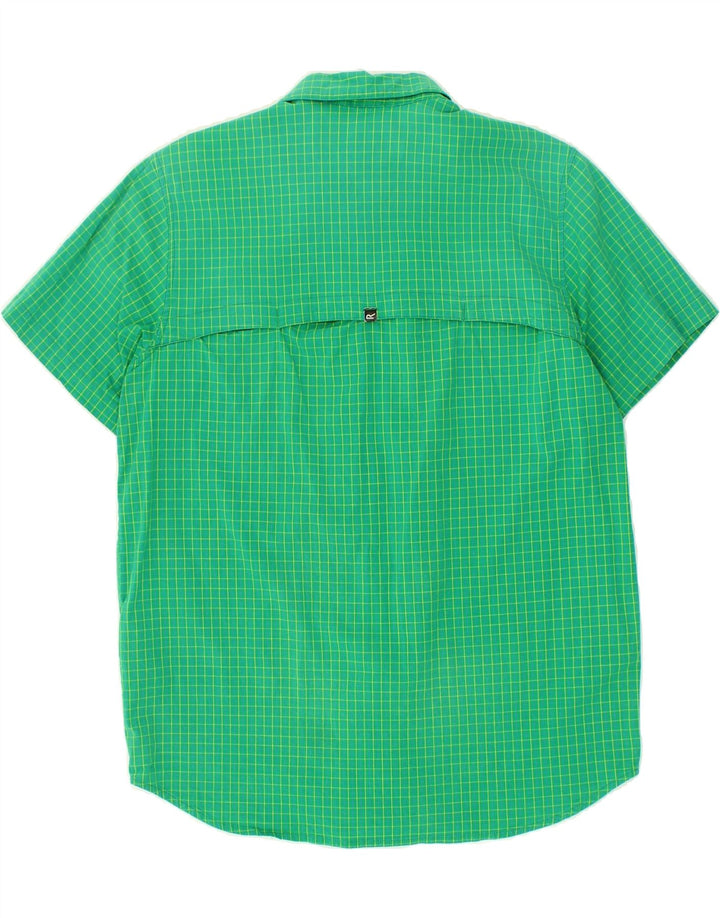 REGATTA Mens Short Sleeve Shirt Medium Green Check Cotton Vintage Regatta and Second-Hand Regatta from Messina Hembry 