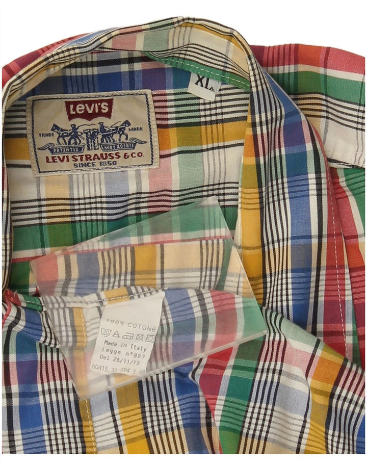 Camisa masculina de manga curta Levi's XL algodão xadrez multicolorido