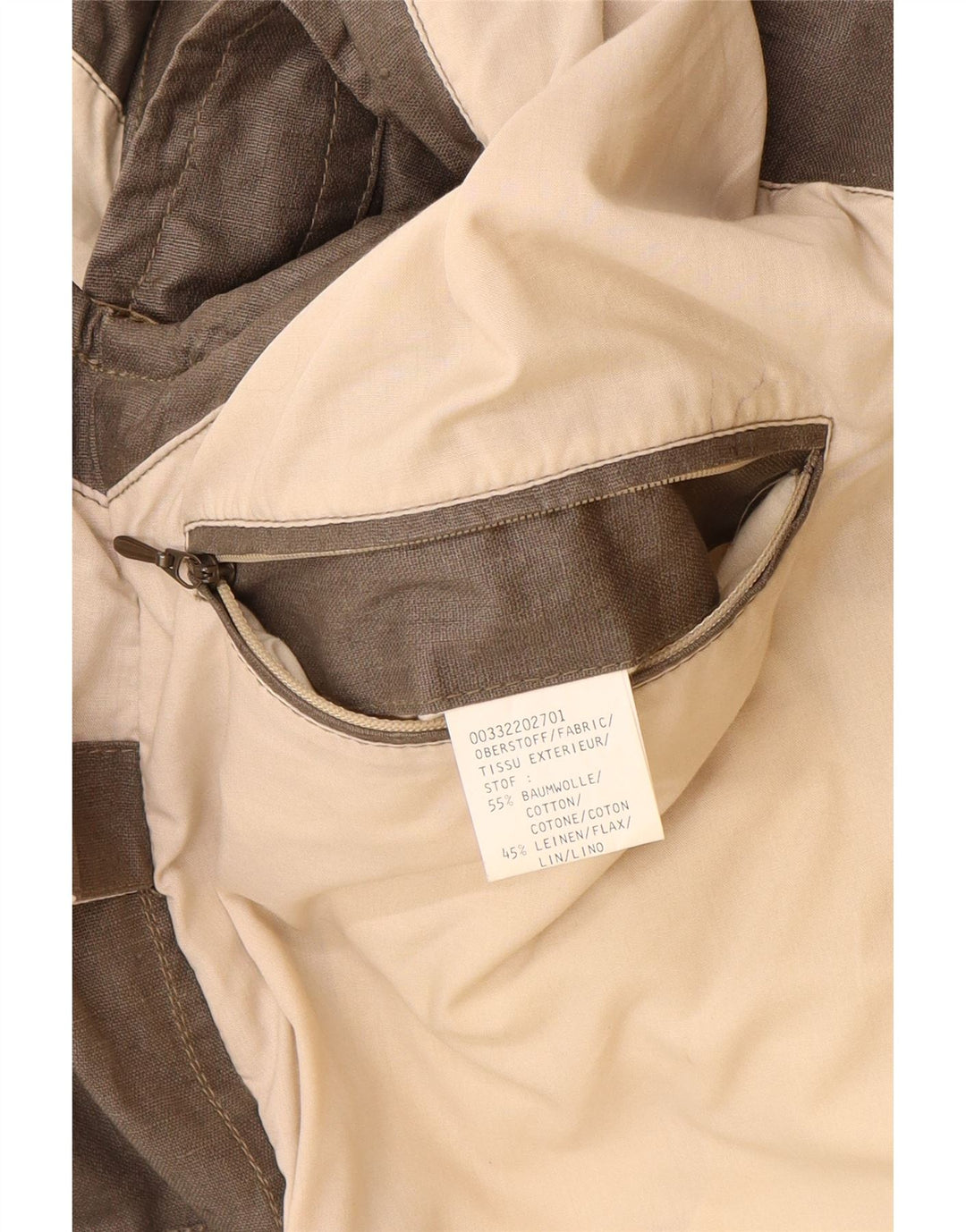 Colete masculino VINTAGE UK 38 algodão colorblock bege médio