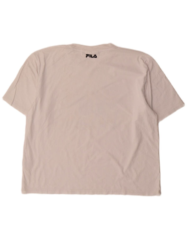 Camiseta Fila Mens Duke Graphic Top Grande Algodão Branco
