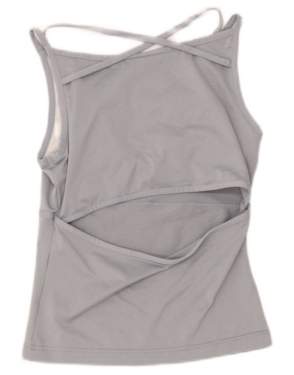 Adidas Womens Crop Vest Top UK 10 Pequeno Cinza Poliéster Esportes