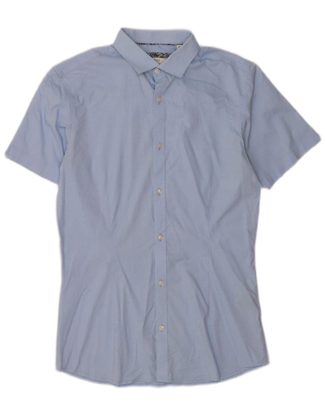 Camisa masculina de manga curta Jack & Jones tamanho 40 algodão azul médio