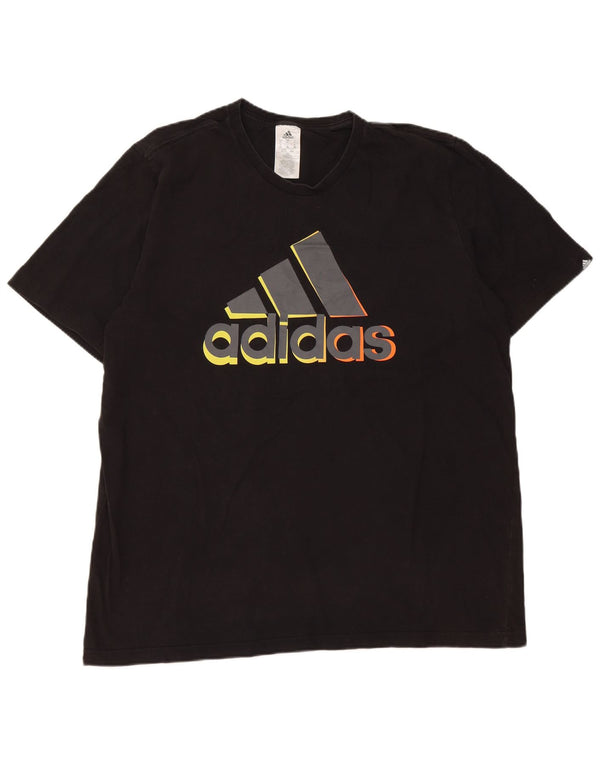 Adidas Mens Graphic T-Shirt Top XL Algodão Preto