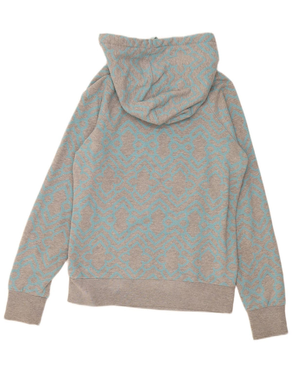 Jumper com capuz feminino Fat Face Reino Unido 10 algodão geométrico cinza pequeno