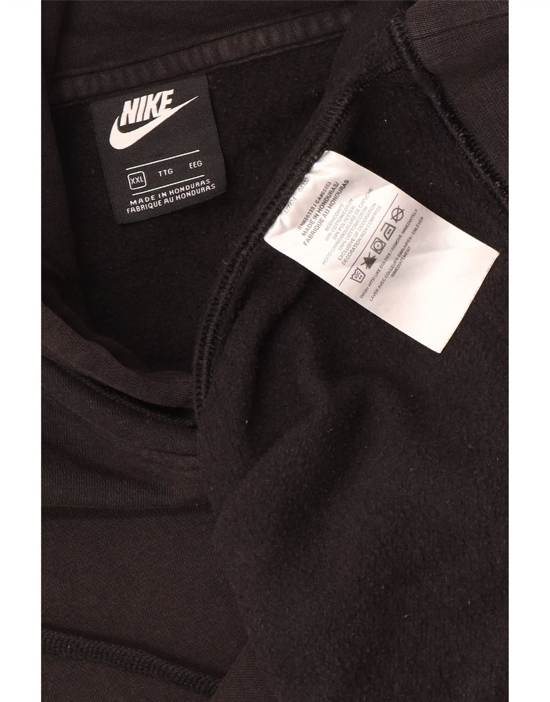 Nike Mens Hoodie Jumper 2XL Algodão Preto