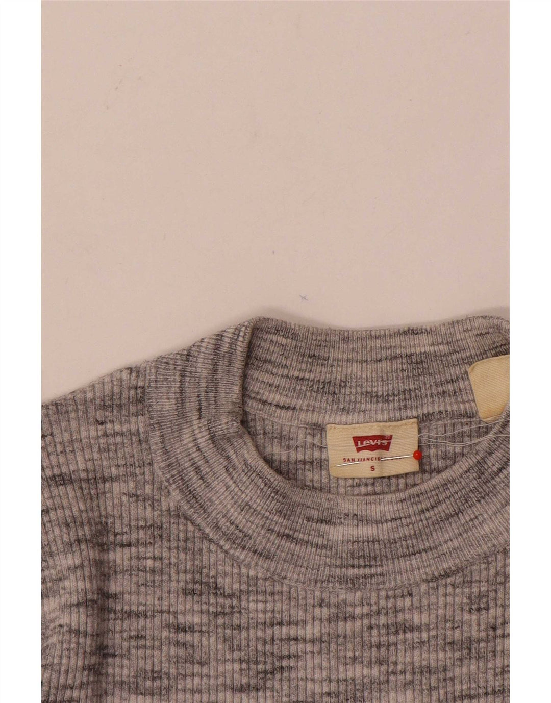Suéter feminino Levi's com gola tartaruga Reino Unido 8 pequeno cinza manchado