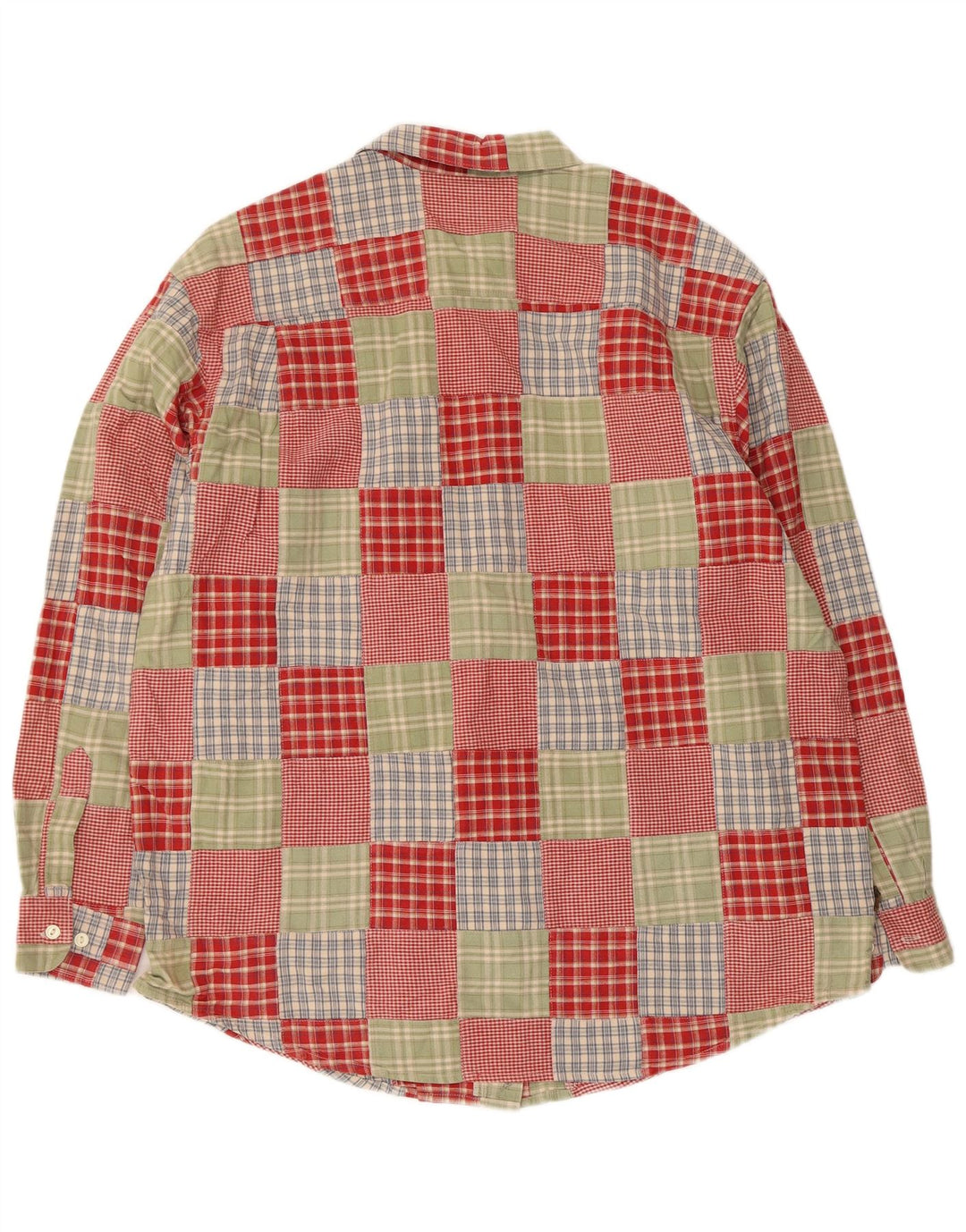 Camisa feminina de flanela Eddie Bauer UK 16 grande patchwork multicolorido algodão