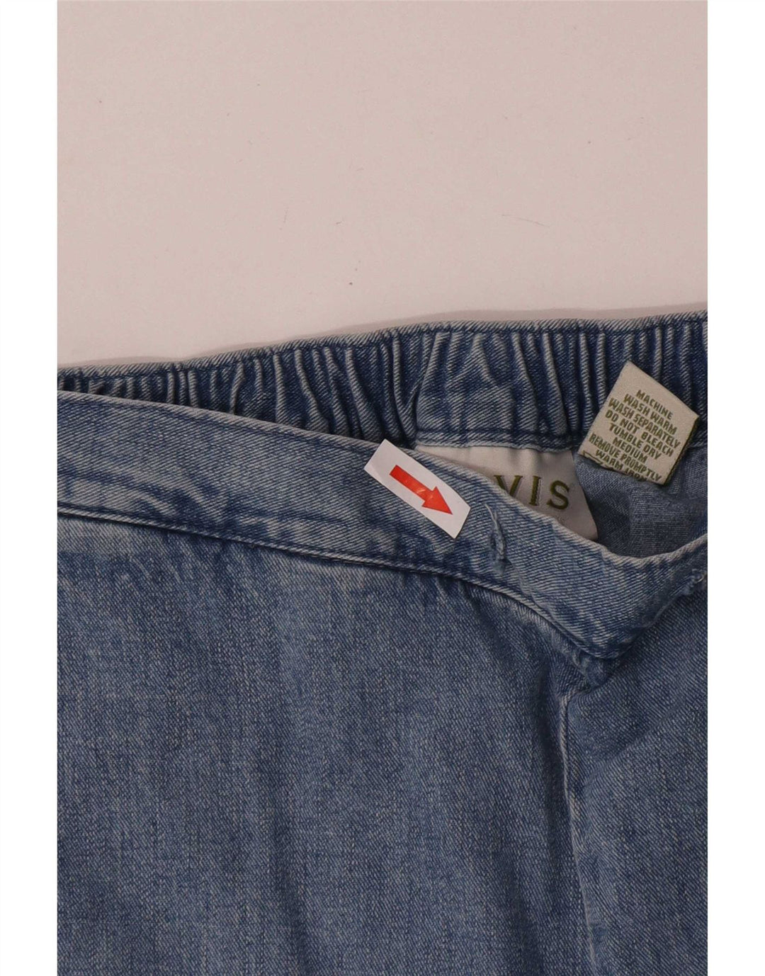 Orvis Jeans feminino regular reto pequeno W32 L25 algodão azul