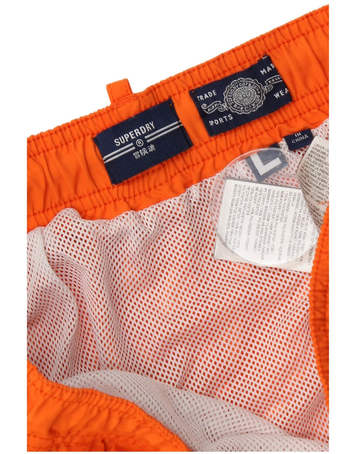 Shorts de natação masculino Superdry Graphic grande laranja poliéster