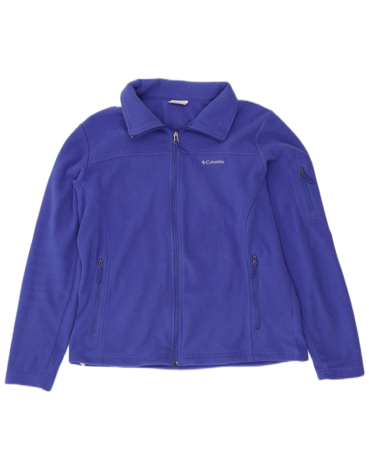 Jaqueta de lã feminina COLUMBIA UK 16 grande poliéster azul