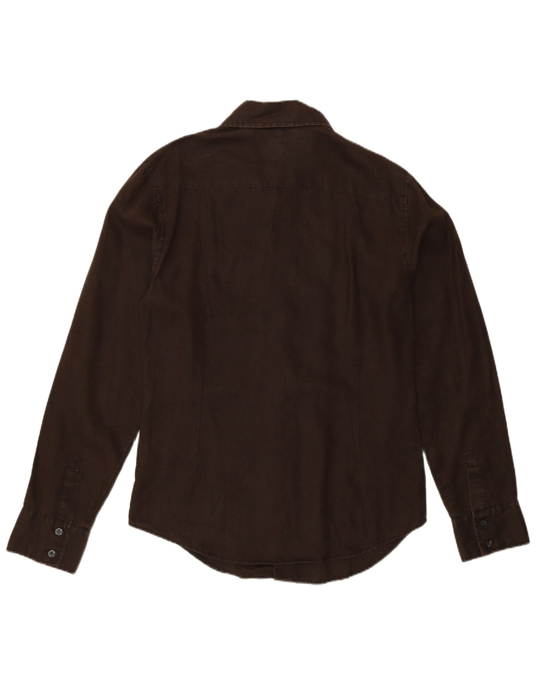 Camisa masculina Calvin Klein Jeans de linho marrom médio