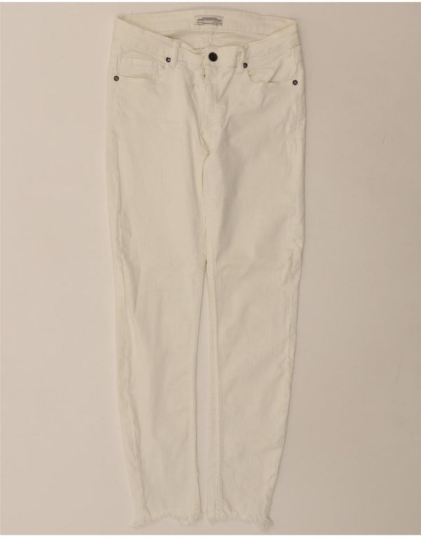 ZARA Jeans Slim Feminino EU 38 Pequeno W28 L26 Branco