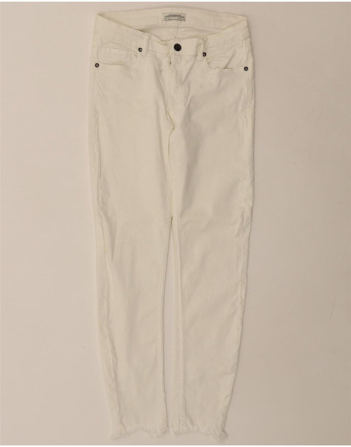 ZARA Jeans Slim Feminino EU 38 Pequeno W28 L26 Branco