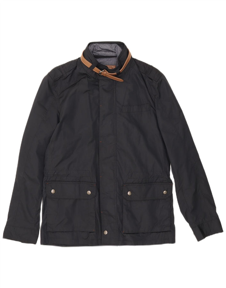 Jaqueta utilitária masculina Massimo Dutti Reino Unido 38 nylon azul marinho médio