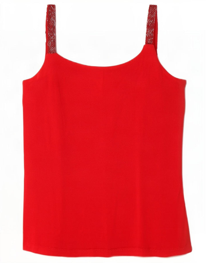 Luisa Spagnoli Cami feminino Top IT 44 acetato vermelho médio