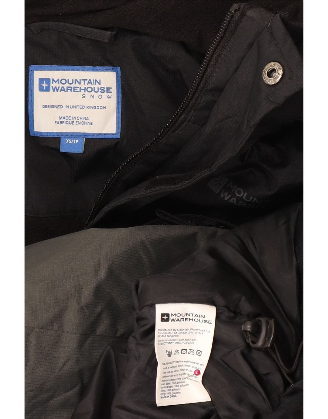 Jaqueta corta-vento masculina Mountain Warehouse Reino Unido 34 XS preto colorblock